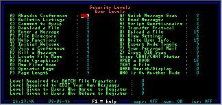 PCBSetup Configure Security Levels